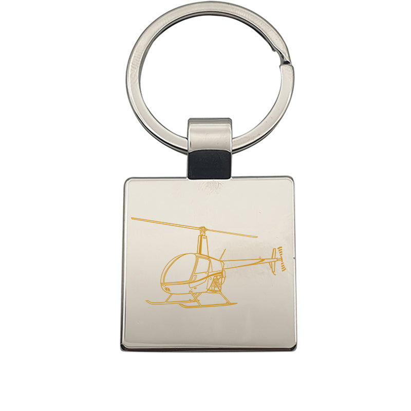 robinson r22 helicopter keyring digital engraving mockup / engraving preview