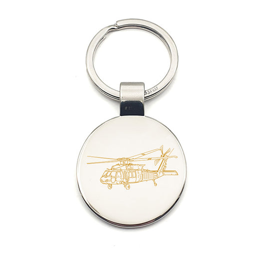 uh60 blackhawk helicopter keyring digital engraving mockup / engraving preview