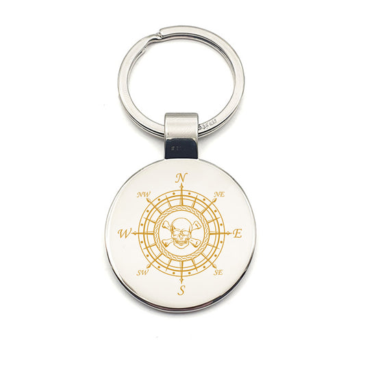 misc skull compass  keyring digital engraving mockup / engraving preview