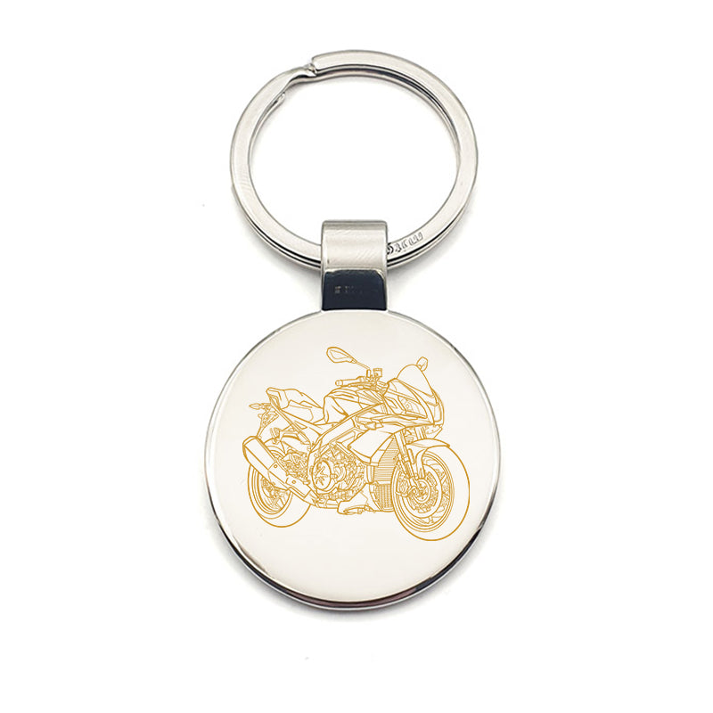 apri tuono 1100 motorcycle keyring digital engraving mockup / engraving preview