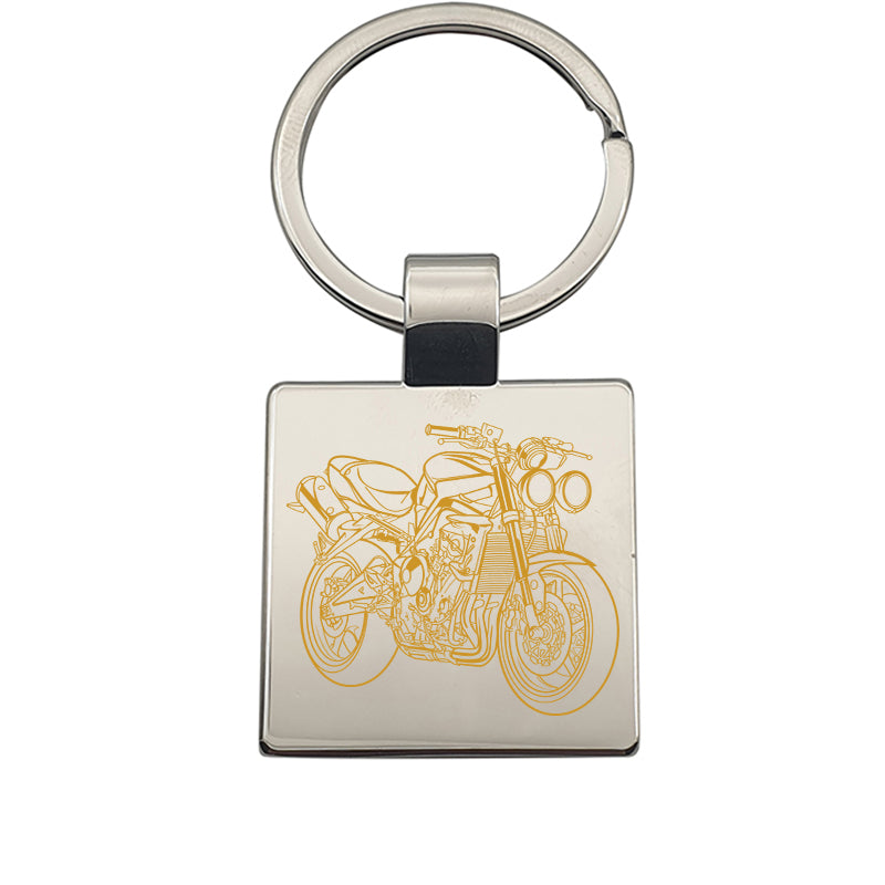 tri street triple motorcycle keyring digital engraving mockup / engraving preview