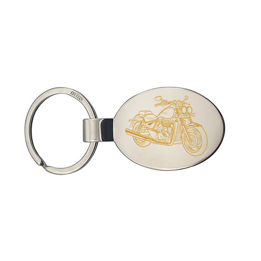 tri thunderbird motorcycle keyring digital engraving mockup / engraving preview