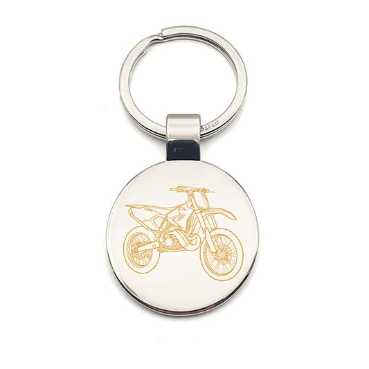 yam yz250 motorcycle keyring digital engraving mockup / engraving preview