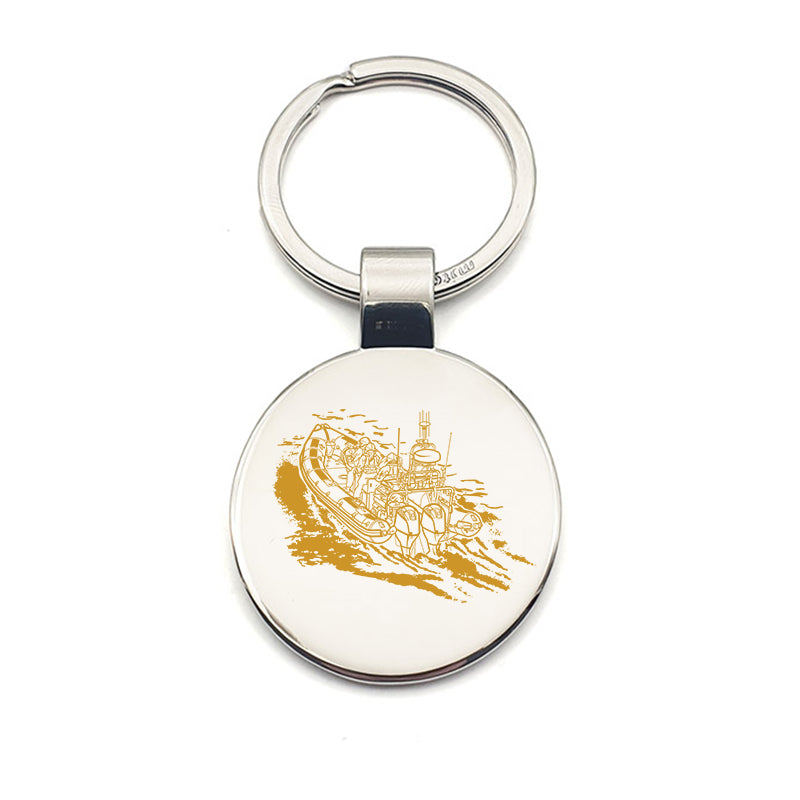 inshore lifeboat  keyring digital engraving mockup / engraving preview