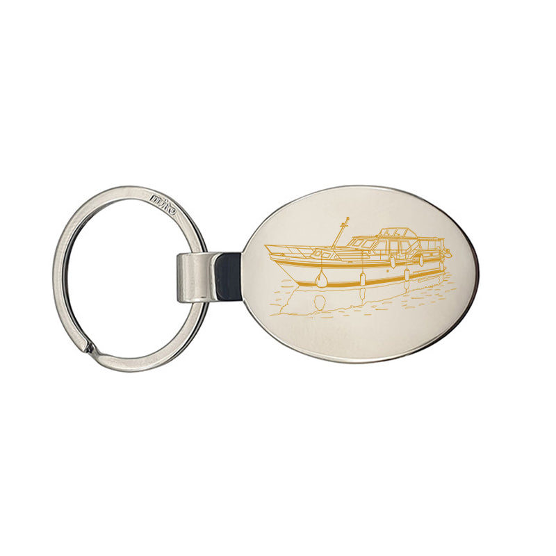 nautical stevens 1100 canal yacht  keyring digital engraving mockup / engraving preview