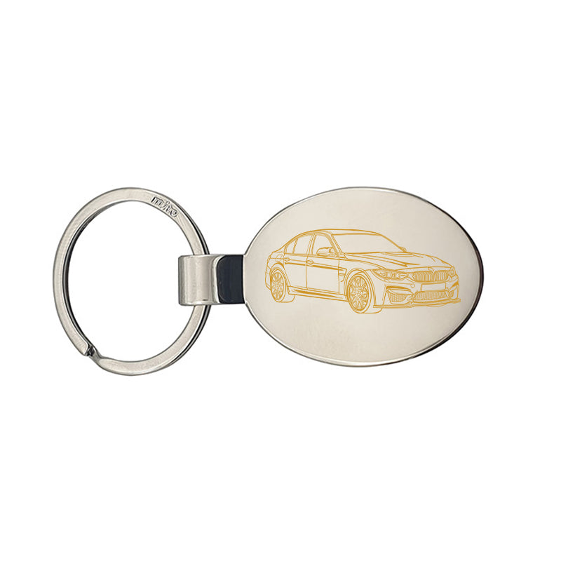 bm f80 m3 car keyring digital engraving mockup / engraving preview