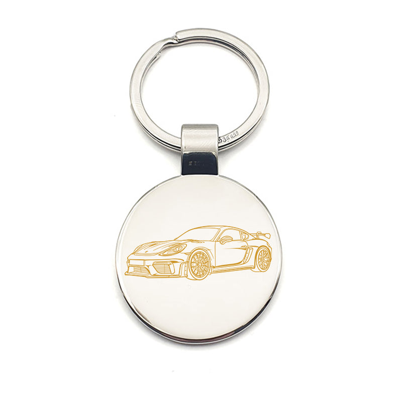 gt4 sports car  keyring digital engraving mockup / engraving preview