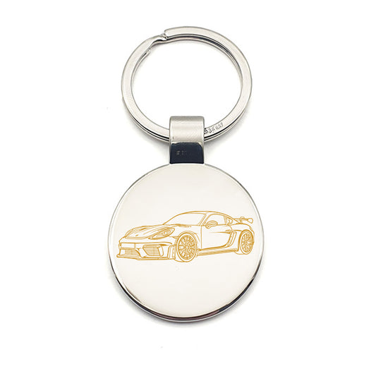 gt4 sports car  keyring digital engraving mockup / engraving preview
