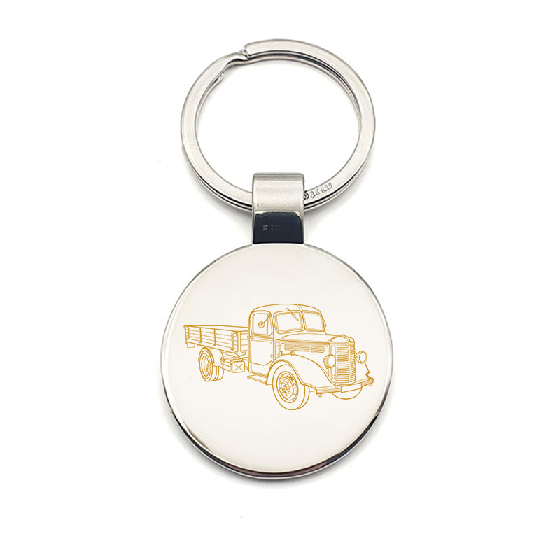 vintage bedford truck  keyring digital engraving mockup / engraving preview