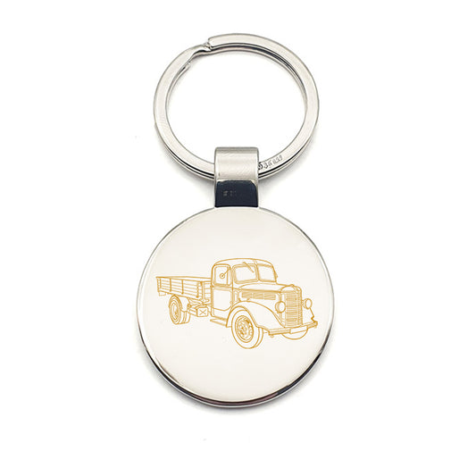 vintage bedford truck  keyring digital engraving mockup / engraving preview