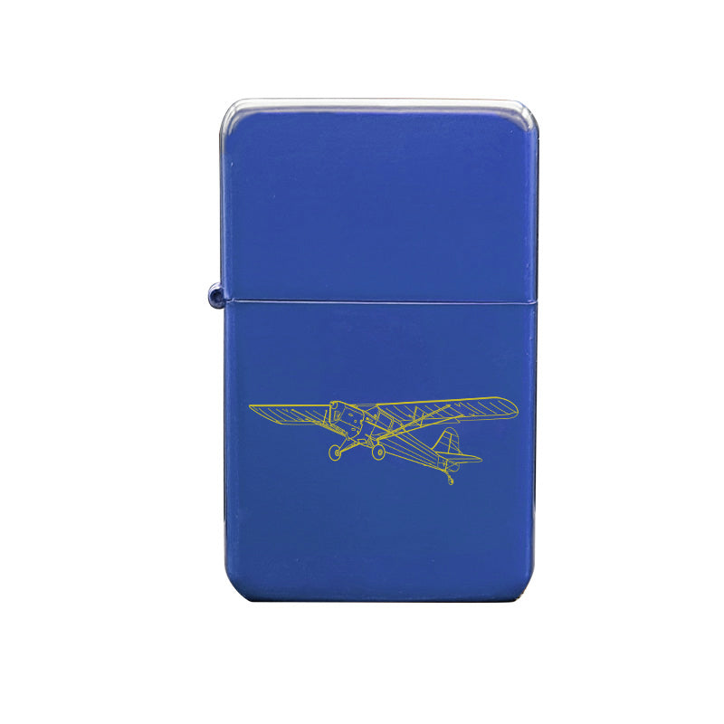 auster j series aircraft cigarette lighter digital engraving mockup / engraving preview