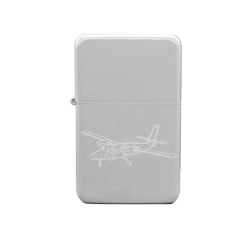 twin otter aircraft cigarette lighter digital engraving mockup / engraving preview