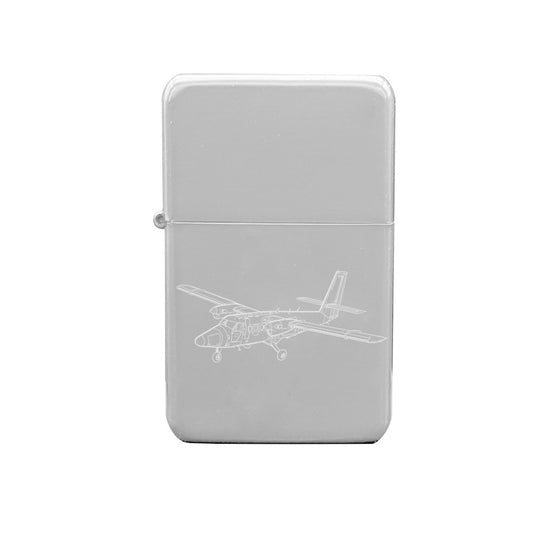 twin otter aircraft cigarette lighter digital engraving mockup / engraving preview