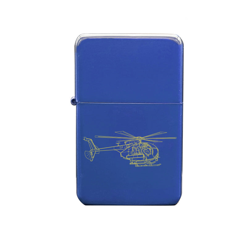ah6 littlebird helicopter ciggarette lighter digital engraving mockup / engraving preview