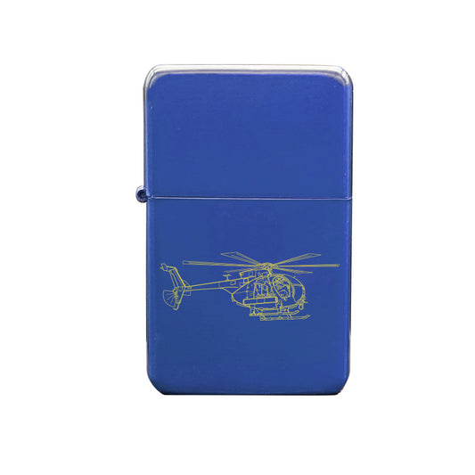 ah6 littlebird helicopter ciggarette lighter digital engraving mockup / engraving preview