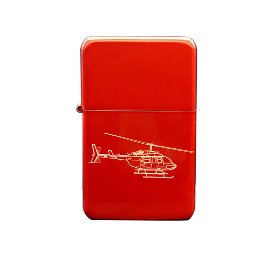 bell 206 long ranger helicopter cigarette lighter digital engraving mockup / engraving preview