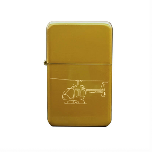 bell 505 jr helicopter cigarette lighter digital engraving mockup / engraving preview
