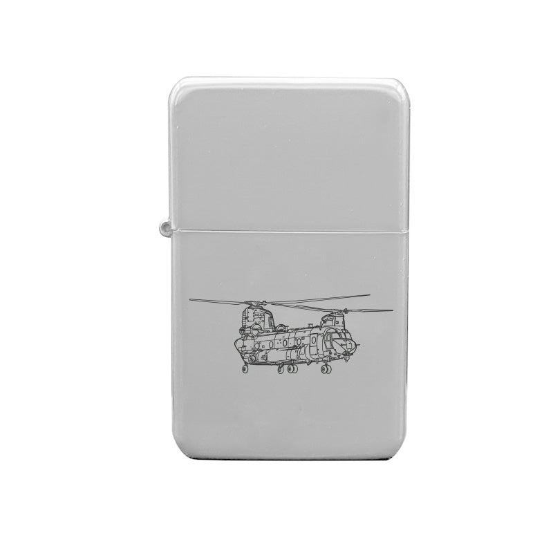 inook helicopter ciggarette lighter digital engraving mockup / engraving preview