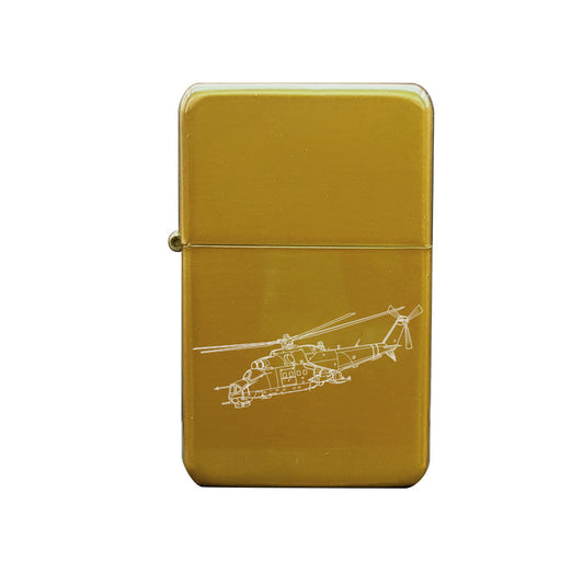 mi24 hind helicopter ciggarette lighter digital engraving mockup / engraving preview