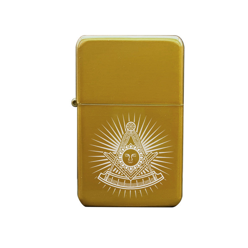 masonic face starburst ciggarette lighter digital engraving mockup / engraving preview