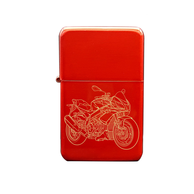 apr tuono v4 1100 motorcycle cigarette lighter digital engraving mockup / engraving preview