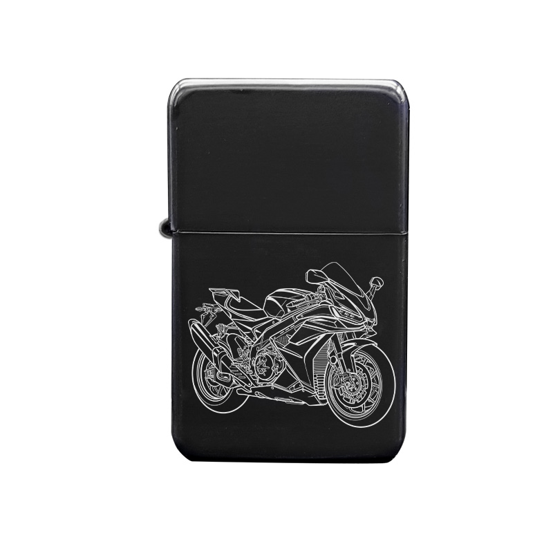 apri mille motorcycle ciggarette lighter digital engraving mockup / engraving preview