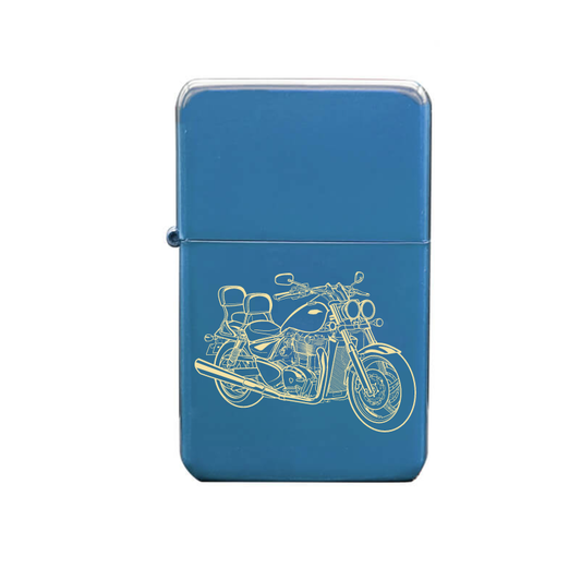 tri thunderbird motorcycle cigarette lighter digital engraving mockup / engraving preview