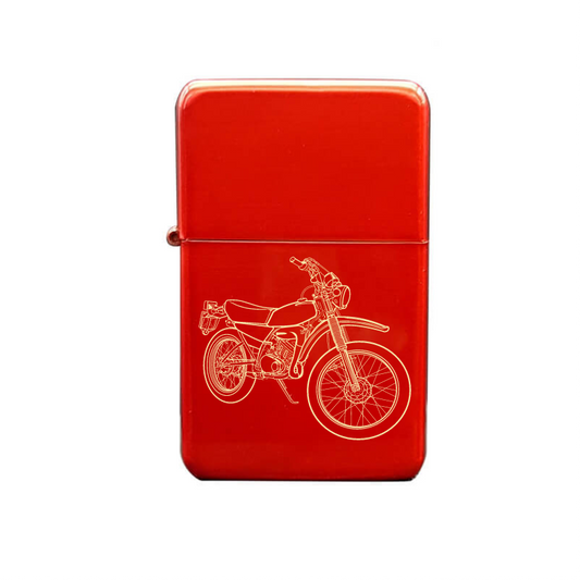 yam dt125 motorcycle cigarette lighter digital engraving mockup / engraving preview