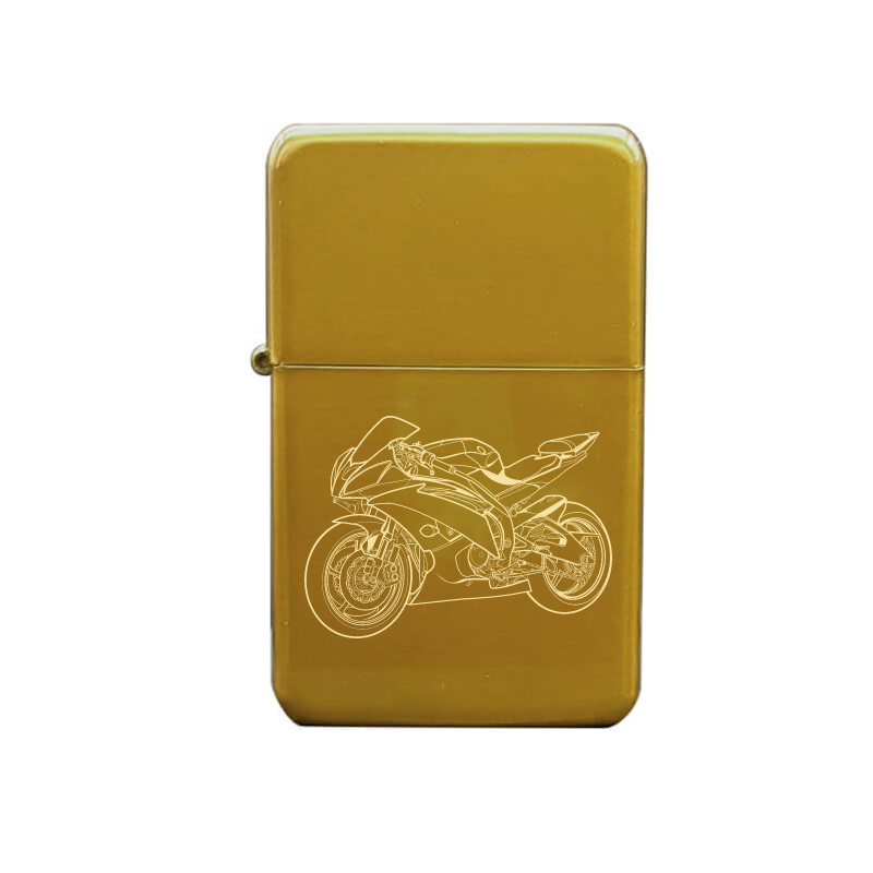 yam r6 motorcycle cigarette lighter digital engraving mockup / engraving preview