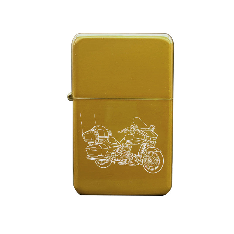 yam transcontinental cruiser motorcycle ciggarette lighter digital engraving mockup / engraving preview