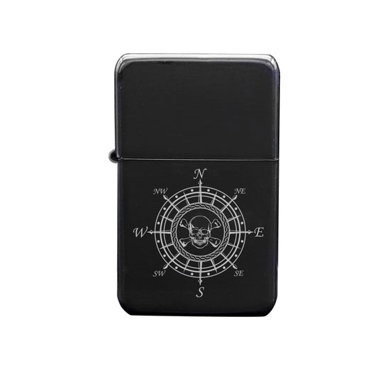 skull compass nautical ciggarette lighter digital engraving mockup / engraving preview