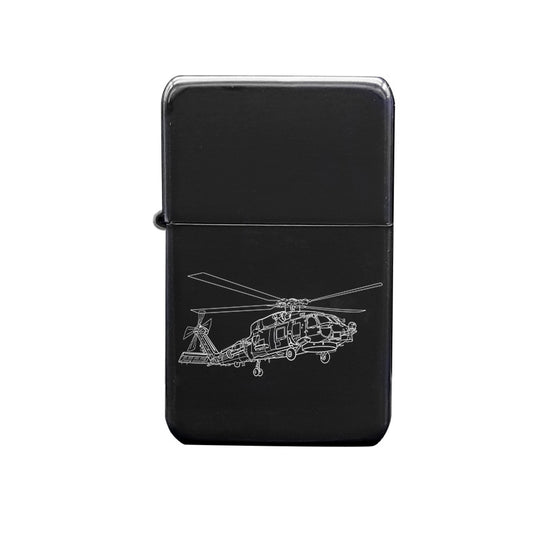 sh60 seahawk helicopter ciggarette lighter digital engraving mockup / engraving preview