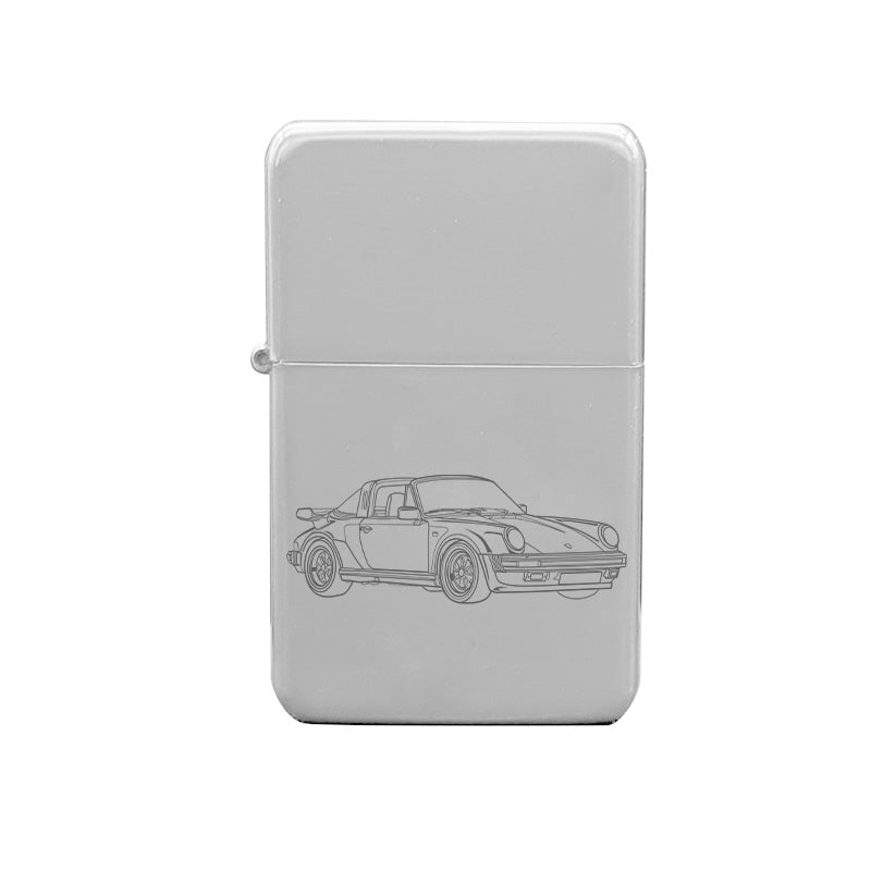 911 carrera targa super sport car ciggarette lighter digital engraving mockup / engraving preview