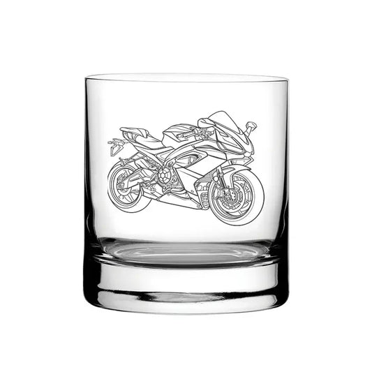 Apri RS660 Motorcycle glass tumbler – digital engraving mockup / engraving preview