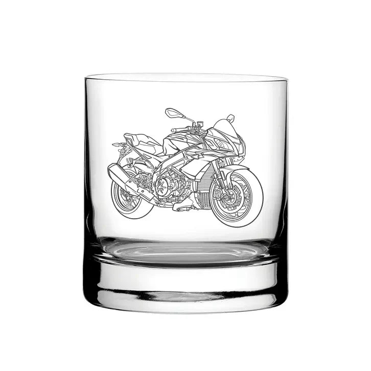 Apri Tuono 1100 Motorcycle glass tumbler – digital engraving mockup / engraving preview