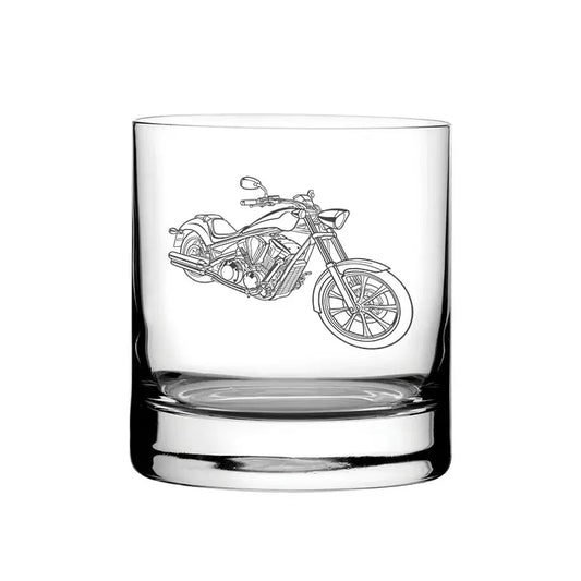 Hon Fury Motorcycle glass tumbler – digital engraving mockup / engraving preview