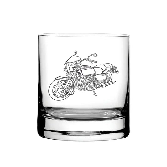 Hon Goldwing Classic Motorcycle glass tumbler – digital engraving mockup / engraving preview
