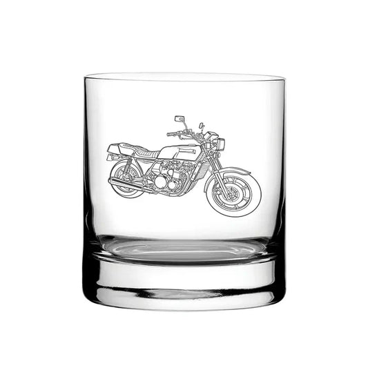 Kawa z1300 Motorcycle glass tumbler – digital engraving mockup / engraving preview