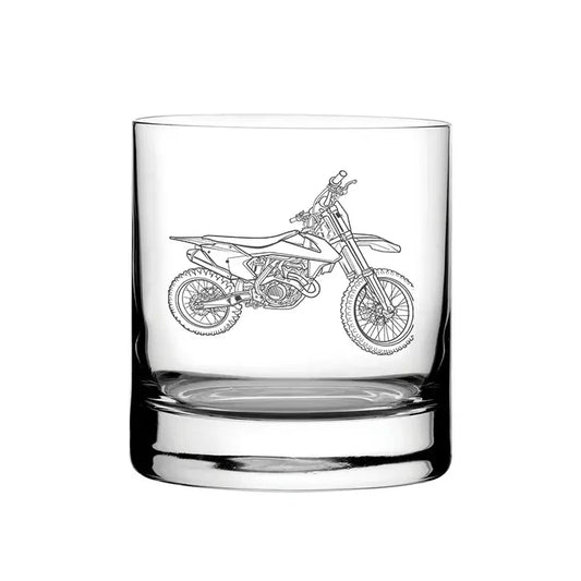 KTM SFX 350 Motorcycle glass tumbler – digital engraving mockup / engraving preview