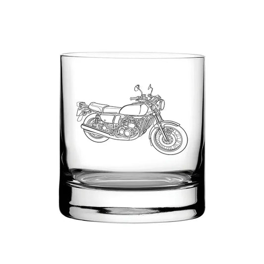 Suzie GT750 Motorcycle glass tumbler – digital engraving mockup / engraving preview