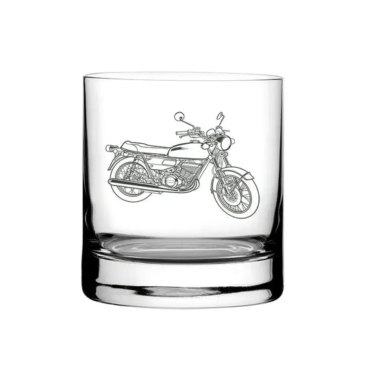 Suzie GT250 Motorcycle glass tumbler – digital engraving mockup / engraving preview
