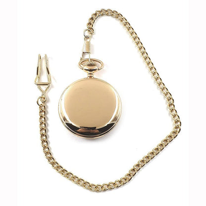Personalised Gold Plated Quartz Pocket Watch - Arabic Numerals - Giftware Engraved
