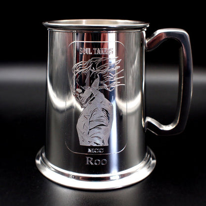 Personalised Plain Pewter C Handle Tankard - Giftware Engraved