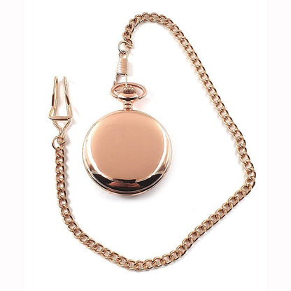Personalised Rose Gold Quartz Pocket Watch - Arabic Numerals - Giftware Engraved