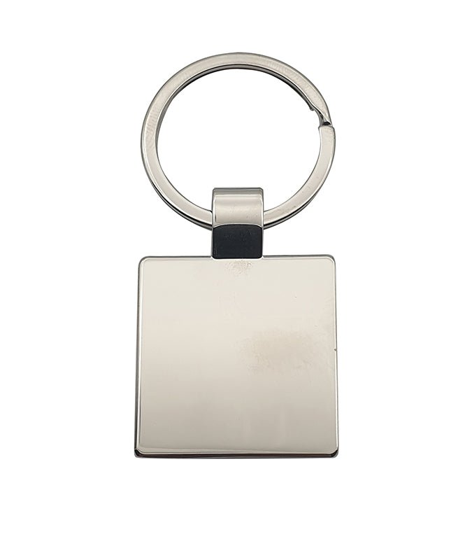 Personalised Silver Plated Square Keyring - Giftware Engraved