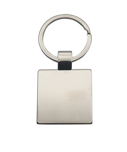 Personalised Silver Plated Square Keyring - Giftware Engraved