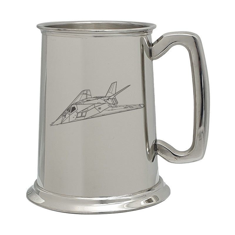f117 nighthawk aircraft pewterware digital engraving mockup / engraving preview