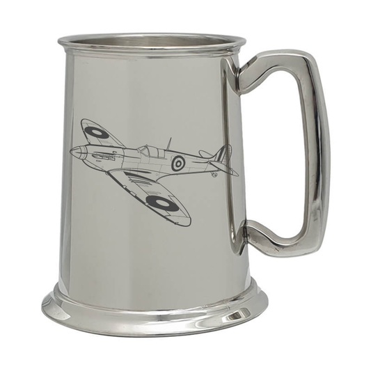 supermarine spitfire aircraft pewter selection digital engraving mockup / engraving preview