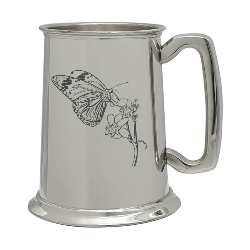 butterfly animal pewter selection digital engraving mockup / engraving preview