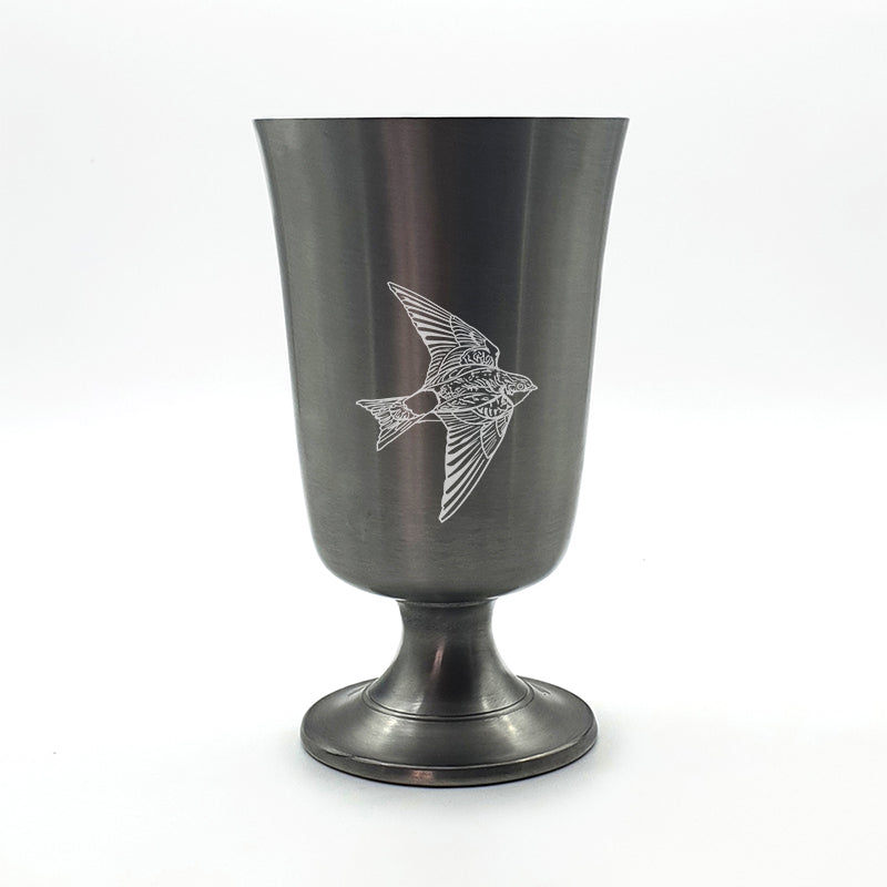 house martin bird pewterware digital engraving mockup / engraving preview
